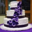 A wedding cake is the traditional cake served at wedding receptions following dinner.
